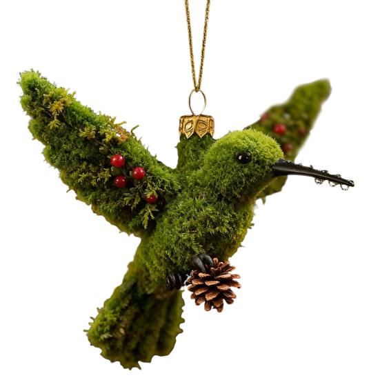 Colorful Hummingbird Christmas Ornament Xmas Tree Car Rearview Mirror Acrylic Hanging Bird Shape Decoration Holiday Party Pendant