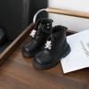 Spring Autumn Kid's Boot Cute Cartoon Bear Black Boots for Girl Fashion Non-slip Versatile Children Causal School Ankle Boots