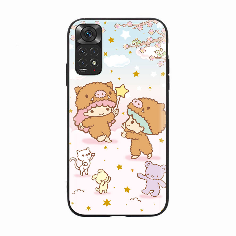 Black Case for Samsung Note 20 Lite S24 Ultra S23 A03 A05 A06 A11 A71 A15 A16 A13 A24 A25 A33 A52 A53 A50 M55 M35 Plus H-4 Little Twin Stars