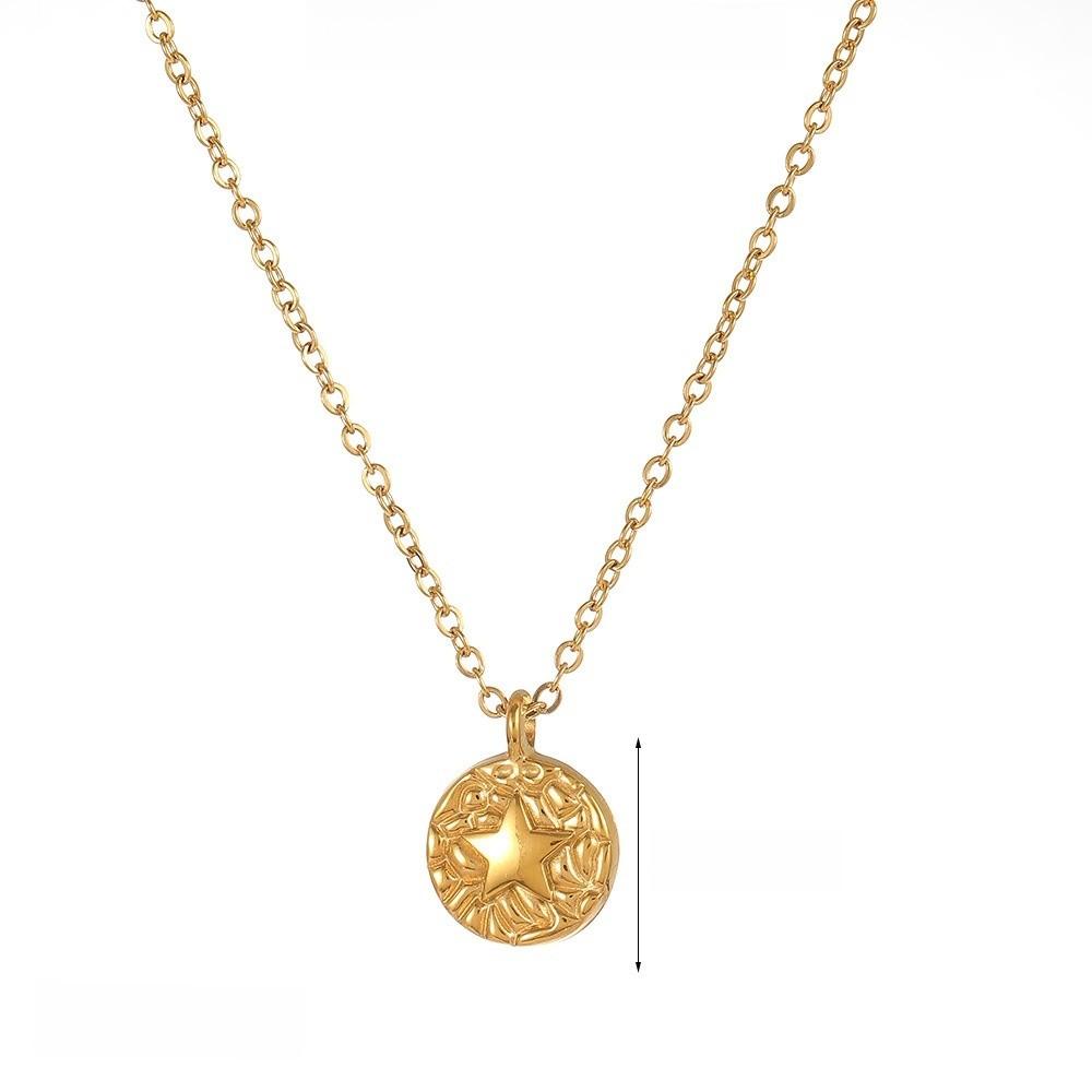 Style Star Moon Necklace For Women With 18k Gold Plating And Diamond Embellishments
