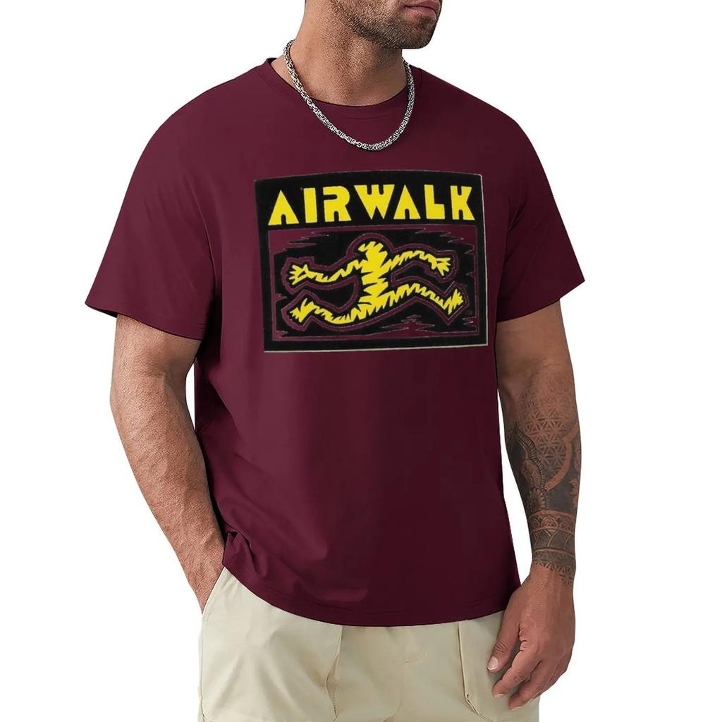 Laufender Mann Airwalk Schuhe Skateboard Design Classic TShirt Graphics Oversizeds Black T Shirts for Men