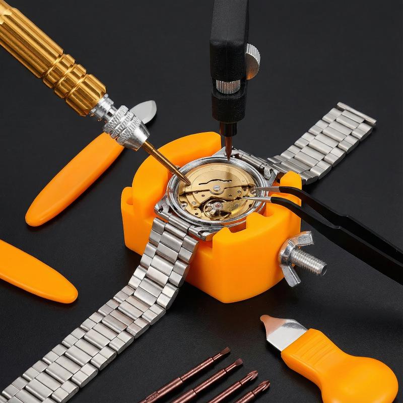 11-Piece Watch Repair Kit: Watch Press, Battery Replacement, and Link Replacement Tools