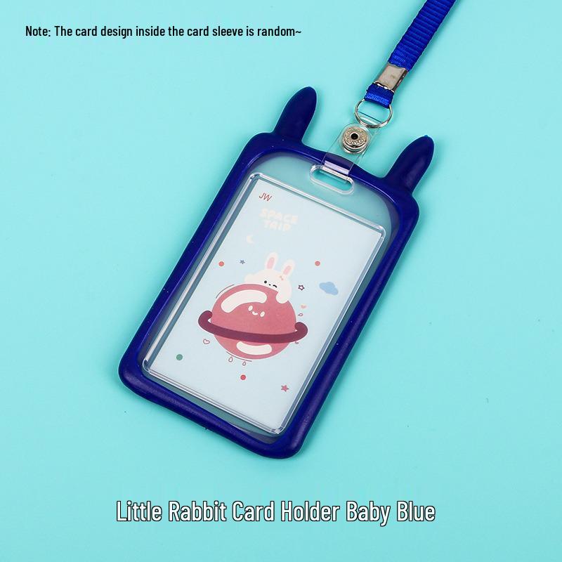 Creative Cartoon ID Card Holder with Lanyard - Cute, Transparent, and Waterproof for Students and Employees