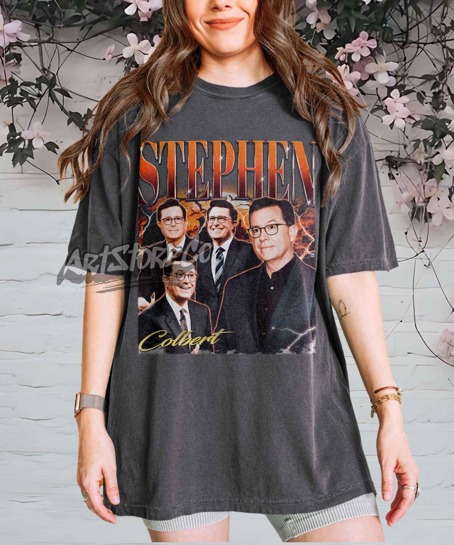 Stephen Colbert Retro Portrait T-Shirt, Vintage Comedy TV Apparel 4XL