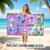 Dinosaur Theme Quick Dry Beach Towel Custom Name Text Print Large Sand Resistant Towel Beach Vacation