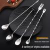 Long Handle 304 Stainless Steel Cocktail Spoon & Fork