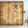 Midden-aarde Kaart Douchegordijn Bergen Vintage Kaart Badkamer Gordijnen Schatkaart Douchegordijn Waterdicht Badkamer Decoratie