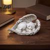 Haustierverlust Andenken Gedenkstatue mit Engelsflügeln Hund/Katze Haltbares Harz Geschenke für Katzen Skulptur Wetterfest Gedenkornament Outdoor
