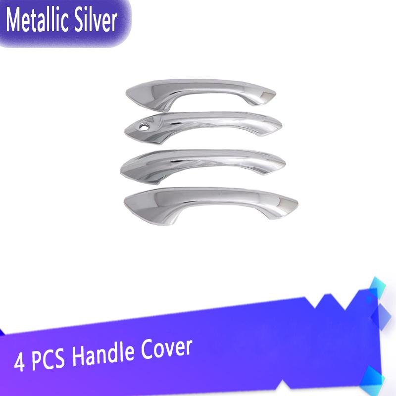 

Накладка на дверную ручку автомобиля для Chevrolet Tracker 2022 2023, комплект чехлов из углеродного волокна, 4 шт., внешние детали Metallic Silver 4pcs