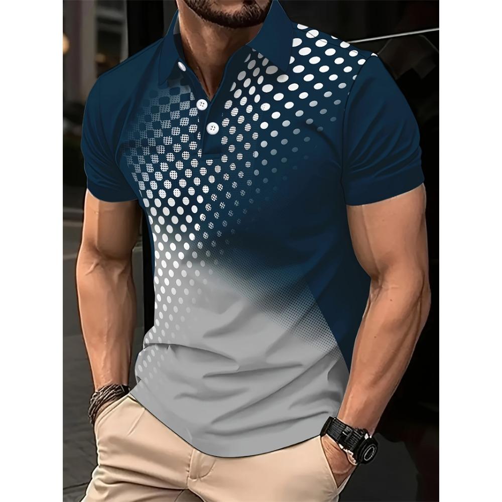 

Fashion polka dot pattern men s polo shirt S