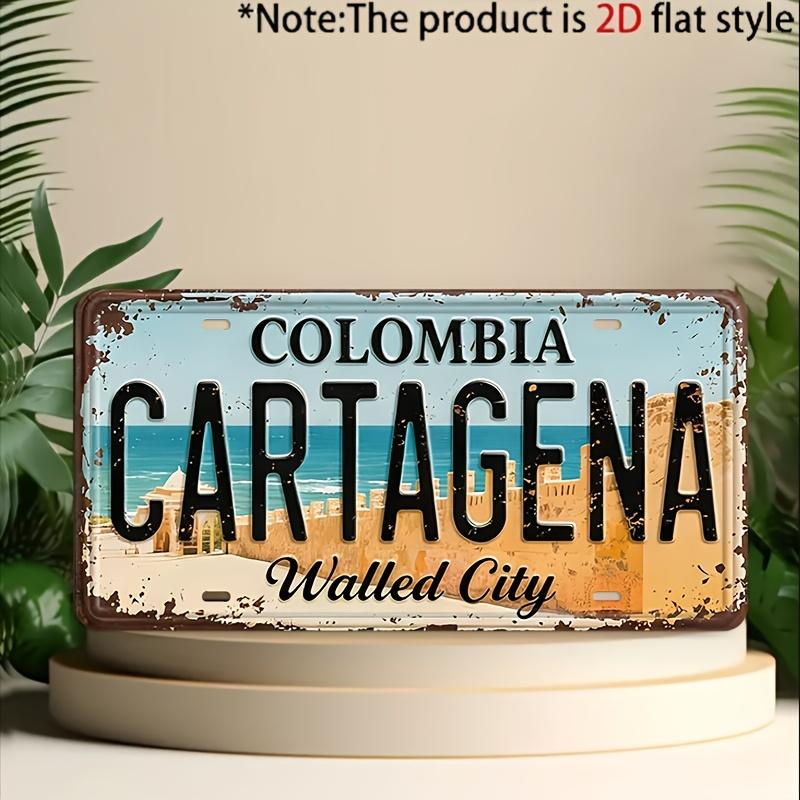 

Cartagena Colombia Walled City Retro Historic Aluminum Tin Sign Wall Art Decor for Garage Bar Man Cave D Flat Printing Metal 15x30cm(5.9x7.8inch)