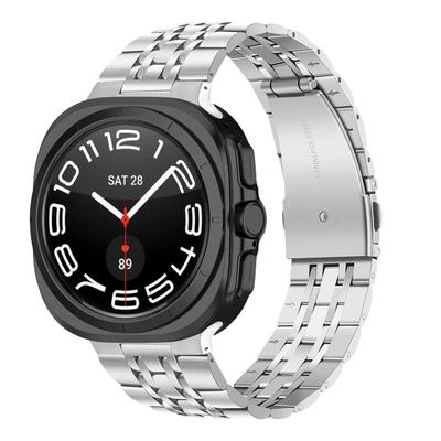 Silver Slim Strap for Samsung Galaxy Watch8 44mm/40mm/8 Classic 46mm Stainless Steel Seven-Link Watch Band