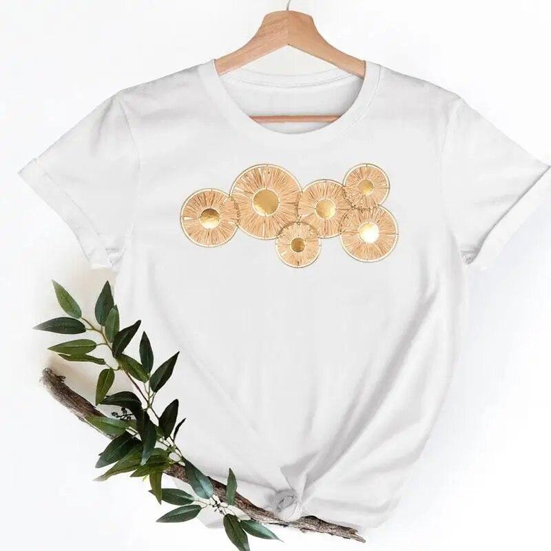 Tee Shirt T Fish Watercolor Printing Women Casual Fashion Tshirt Top Female Lady Clothes Short Sleeve Graphic T-shirts