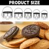 5Pcs Biscuit Cutter Set Stainless Steel Biscuit Mold Set with Handle Cookies Cutter Kit Nonstick Cookies Mold Baking Dough Tool