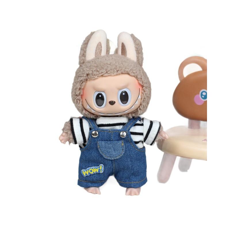 Labubu Puppenkleidung Universeller Anhänger Mode Denim Hosenträger Puppenkleidung