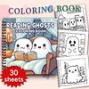 Cute Spooky Coloring Book - Teen Coloring Book 30 Sheets 100gsm 8.3x 8.3 Great for anxiety relief, Christmas, Halloween!