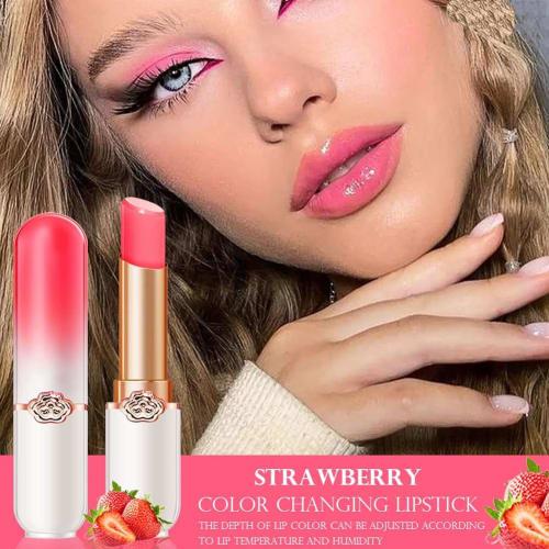 GECOMO OMGA Peach Girl Crystal Color Change Lipstick Moisturizing and Long-lasting 3g Jelly Lipstick G8006S Strawberry