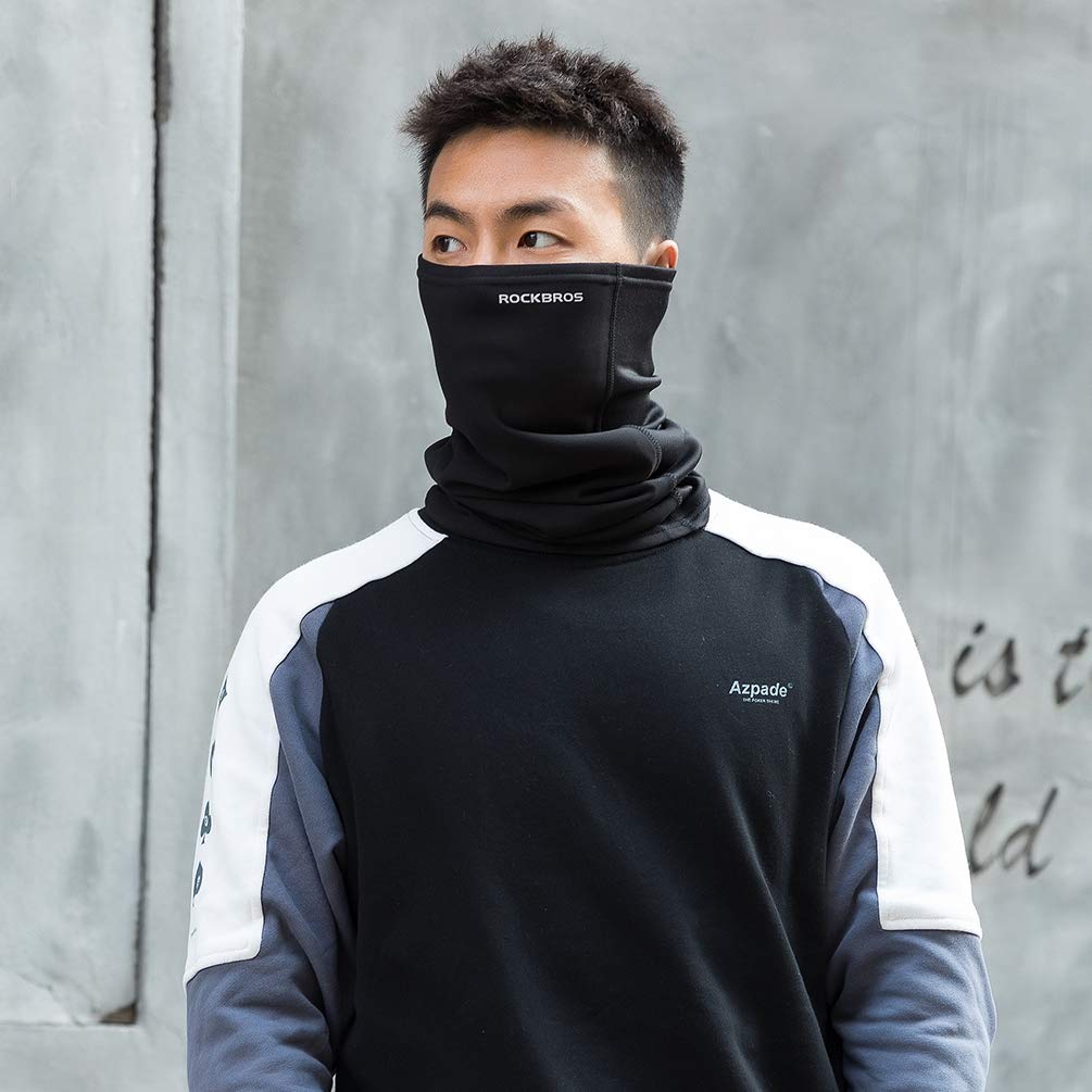 Rockbros Neck Warmer and Face Cover for Cold and Warm with Fleece Lining for and Other Outdoor Sports Men's Winter, Protection, Windproof, Motorcycle,