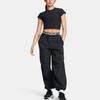 Under Armour Meridian Rib Solid Fashion Versatile Round Neck Short Sleeve T-Shirt Women T-Shirts Black 1386615-001