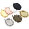 10pcs 18x25mm Inner Size 7 Colors Vintage Style Cameo Cabochon Base Setting Charms Pendant Necklace Findings
