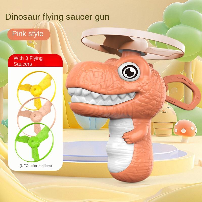Non-Toxic Childrens Dinosaur Bamboo Dragonfly Toy Hand Pulled Flying Disc Frisbee Spinning Flying Parent Child Outdoor Interaction Toy
