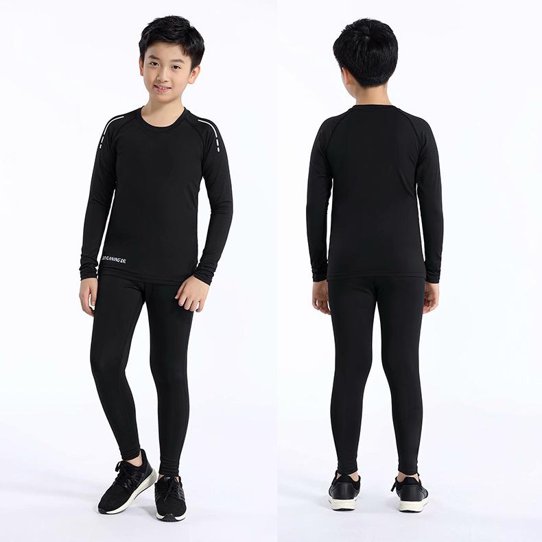 Kids' Quick-Dry Sports Compression Set: Summer Thin Long Sleeve and Pants