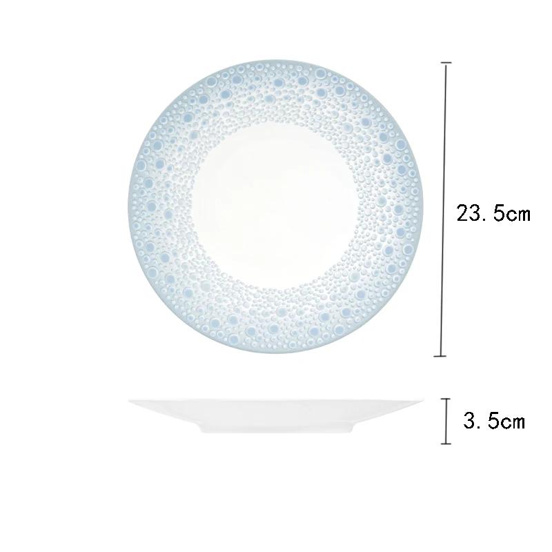 Keramikteller im Retro-Palaststil, kreativer runder Steak-Dessertteller, Luxushotel, exquisite Speiseteller, Haushaltsgeschirr