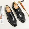 Men's Pointed Toe Leather Loafers - Retro Tassel Slip-On Shoes, Available In Large Sizes (up To 46)