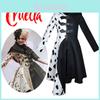 101 dalmatinů Černobílá čarodějnice Cruella De Vil Cosplay šaty
