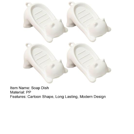 3/4Pcs Soap Dish with Drain High Strength Multipurpose Easy Cleaning