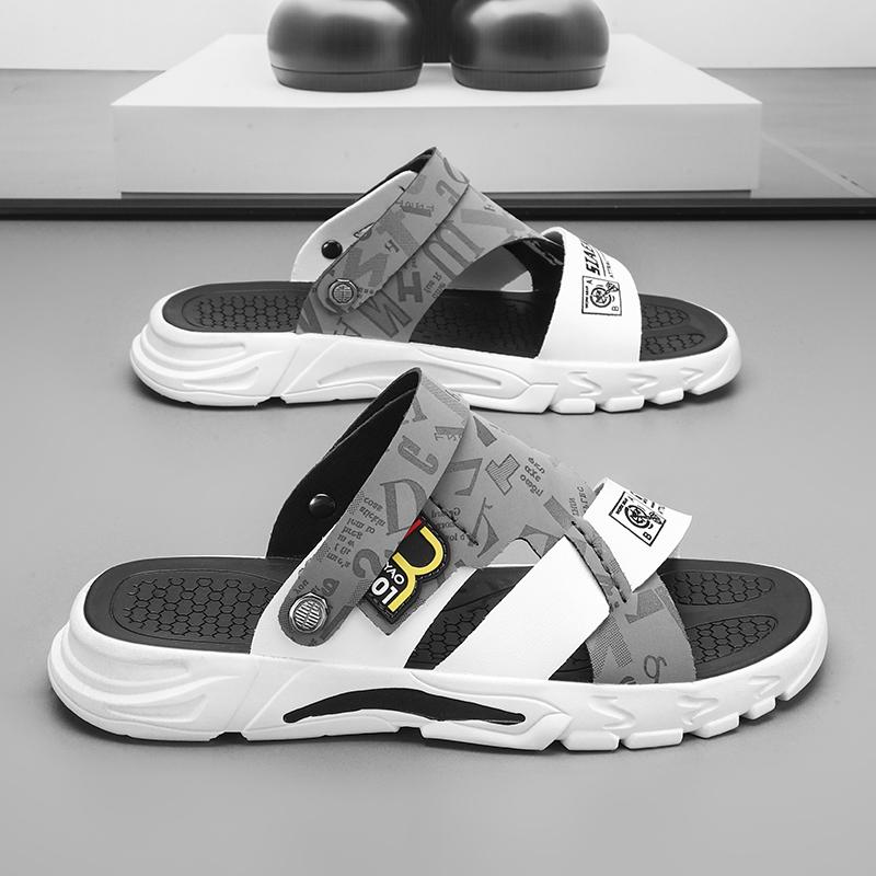 2026 Trendy Men's Sandals Roman Shoes Two-Use New Summer Cool Hollow Beach Shoes Slippers Rubber Sole Comfortable Breathable