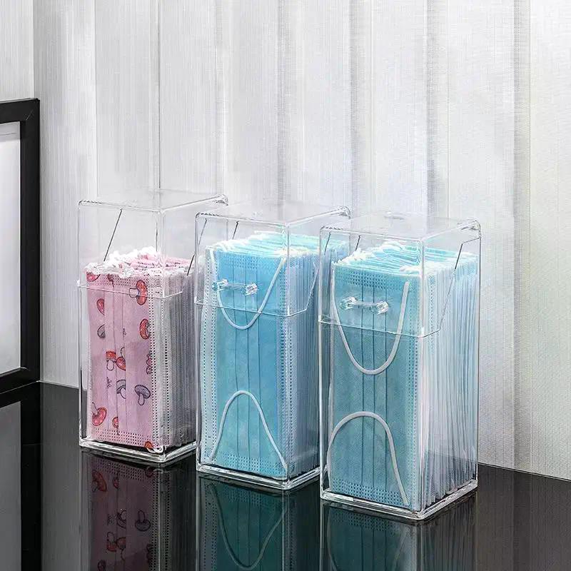 1 Stück Transparente Masken-Aufbewahrungsbox mit Deckel, Staubdichte Maskenbox, Aufbewahrungsbox für Make-up-Pinsel
