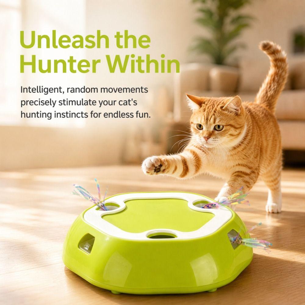 Intelligentes Elektrisches Teleskop-Scheiben-Katzen-Spielzeug Whack-A-Mole Interaktives Katzen-Spielzeug Kätzchen-Spielzeug