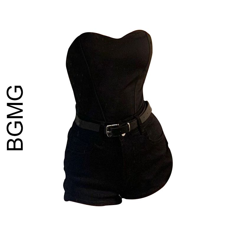 

Мода Сексуальный Сексуальный Приталенный Похудение Стрейч Топ-труба Топы Женский Летний Легче всего сочетать Черные Шорты Комплект из двух предметов Упаковка Верхняя одежда Pants + belt S