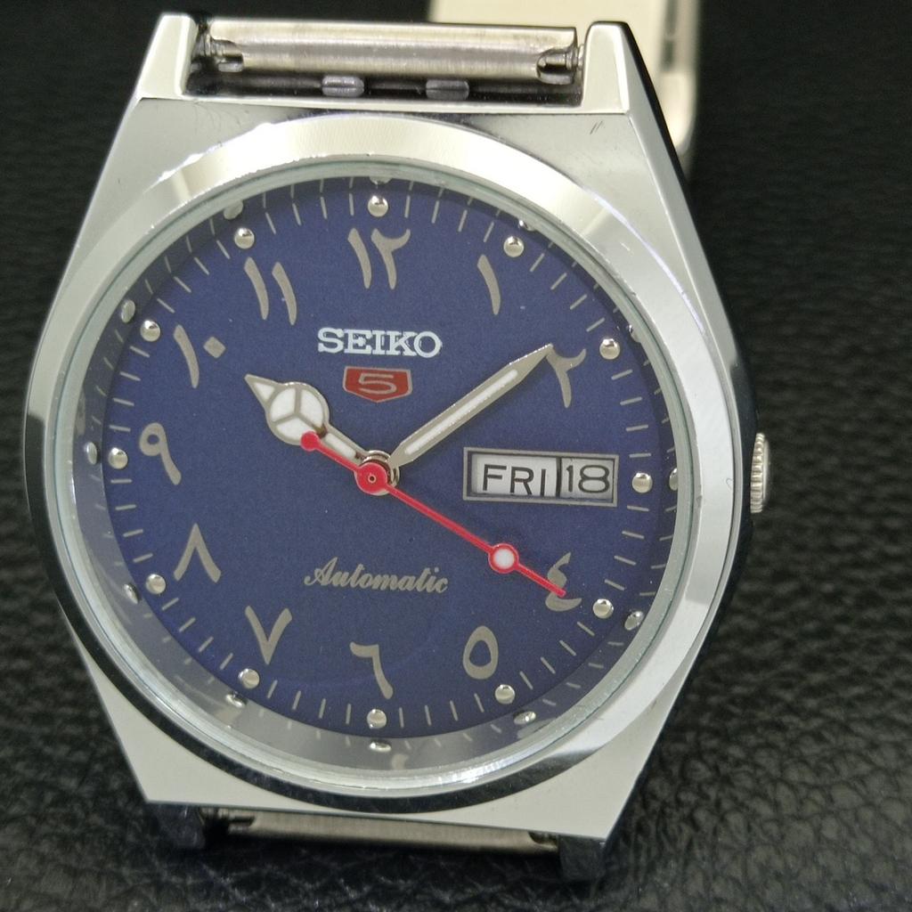 REFURBISHED VINTAGE SEIKO 5 AUTOMATIC 6309A JAPAN MENS BLUE DIAL WATCH a441341-5 Sk-a441341