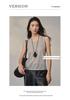 Lekasha Women's 100% Pure Cashmere Round Neck Knit Vest, Loose Fit, Slimming, Sleeveless Layer
