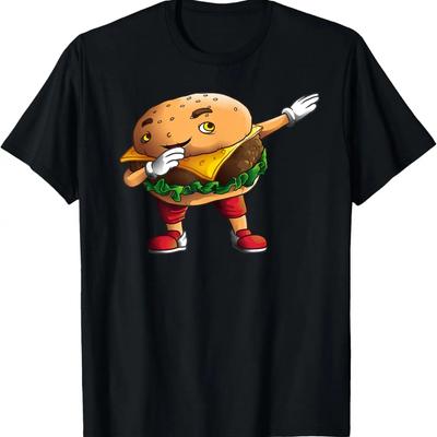 Šaunus Dabbing Burgeris Juokingas Gatvės Šokėjas Mėsainio Mėgėjas Dovana Marškinėliai