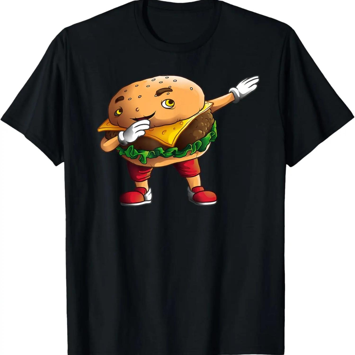

Cool Dabbing Burger Funny Street Dancer Hamburger Lover Gift T-Shirt S чёрный