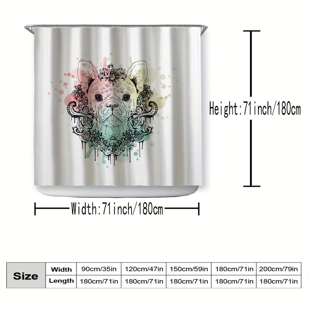 1Pc Shower Curtain - Vibrant Multicolor Paw Prints On White Background Waterproof