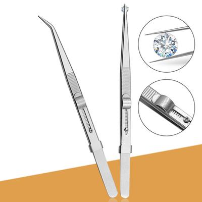 Jewelry Tweezers Professional Slotted Stainless Steel Tweezers Multipurpose Tweezers For Diy Diamond