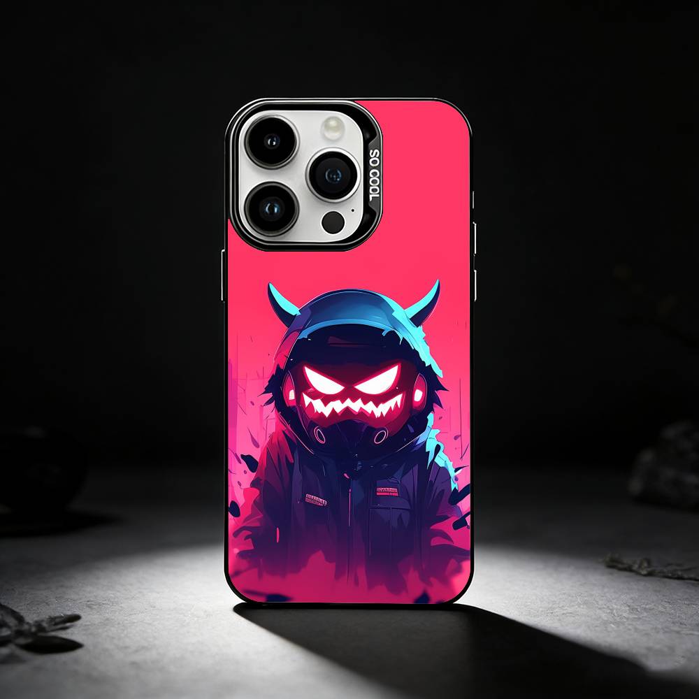 Cool Masked Guy Phone Case For iPhone 17,16,15,14,13,12,11 Plus,Pro Max,XS,Colored silver phone case