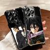 A-Attack On T-Titan Mikasa Plating Phone Case For Iphone 16 17 Pro Max Air 16E 14 15 Plus 12 13 Mini Anti-Fall Airabag Cover