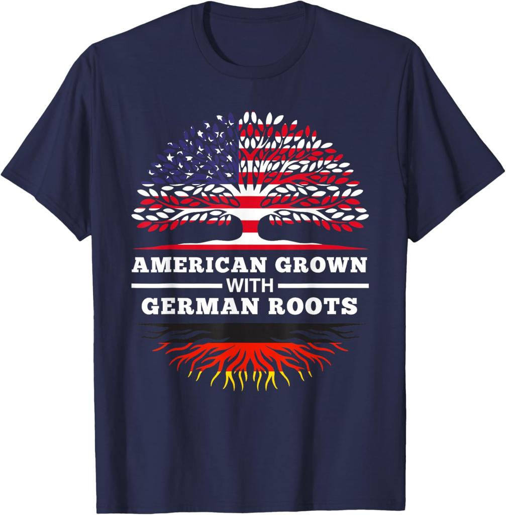 American Grown With German Roots Family Heritage Germany TShirt 100 Cotton ONeck Short Sleeve Summer Casual Mens Tshirt