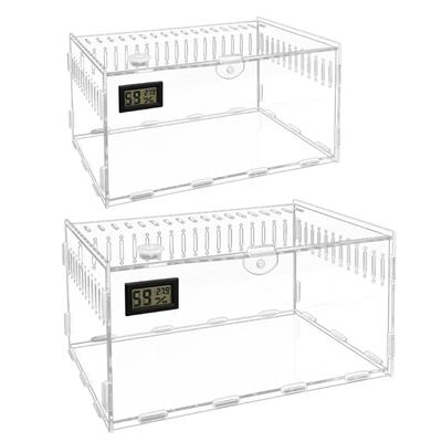 Caja de alimentación de insectos, contenedor de acrílico transparente, terrarios para arañas, reptiles