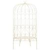 Panca da Giardino 95 cm Ferro Bianco Antico