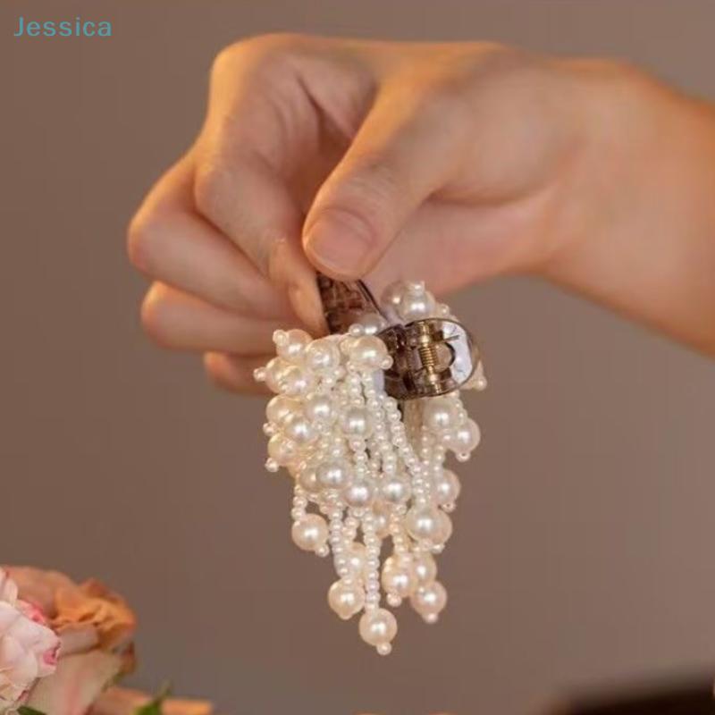 Pearl Tassel Mini Hair Clip For Half-Up Hairstyles Women Hair Accessory