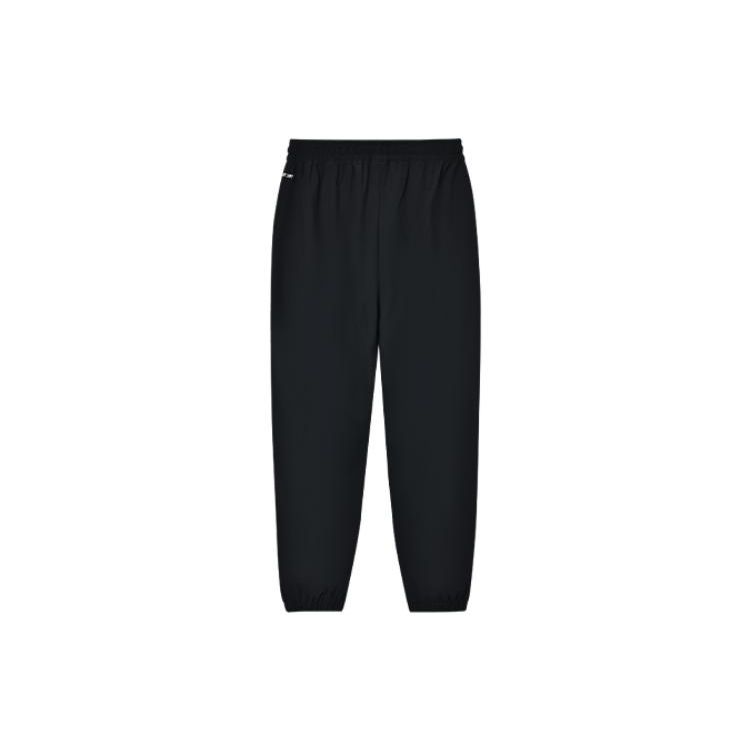 Li Ning Solid Color Elastic Waist Moisture Wicking Quick Dry Breathable Cuffed Knitted Sports Pants Unisex pants Black AYKS419-1