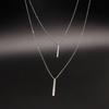 Item Double-layer one-word long necklace for women, simple and popular fashion pendant