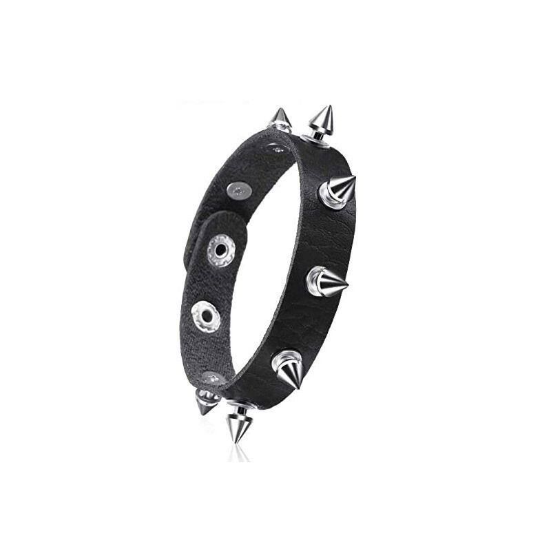 Fashion Fashion Punk Street Shooting Nightclub Square Rivet Spike Bracelet Ins Couple Leather Bracelet Bracelet