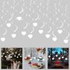 30pcs White Heart Swirl Streamers Hanging Decoration For Elegant Wedding And Festival Celebration Room Ceiling Ornament